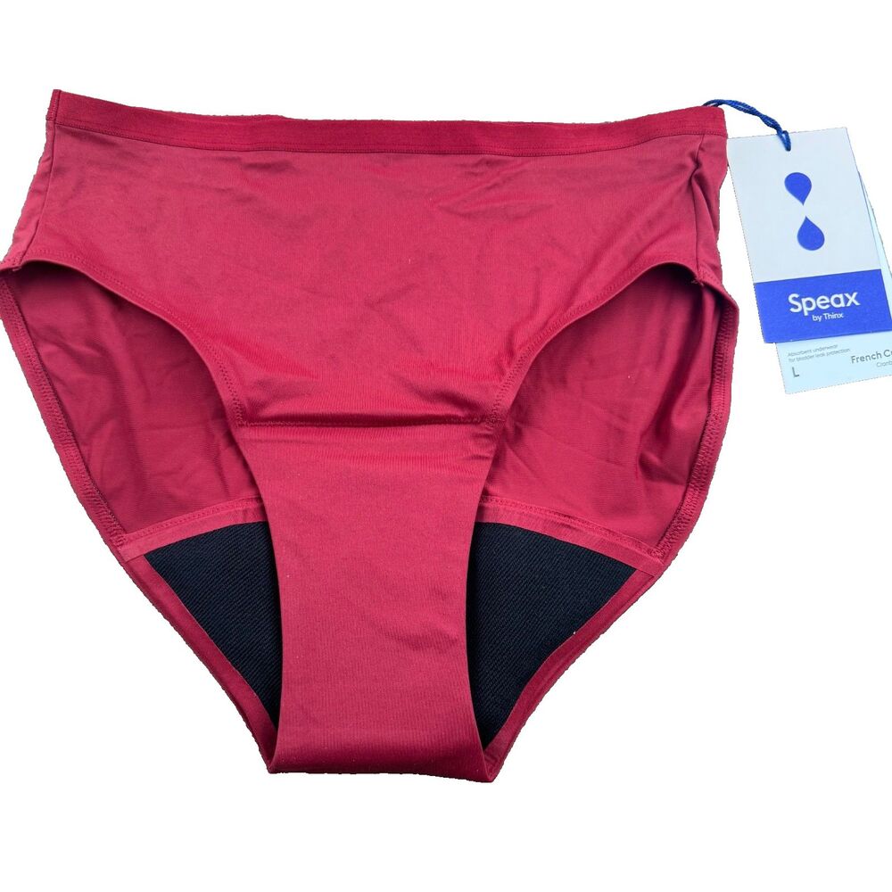 Speax by Thinx Absorbent Bladder Leak Underwear French Cut Large Cranberry New